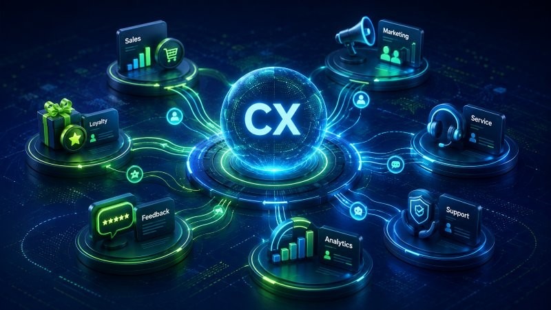 B2B Customer Journey mit konsistenten Kontaktpunkten von Marketing bis Service