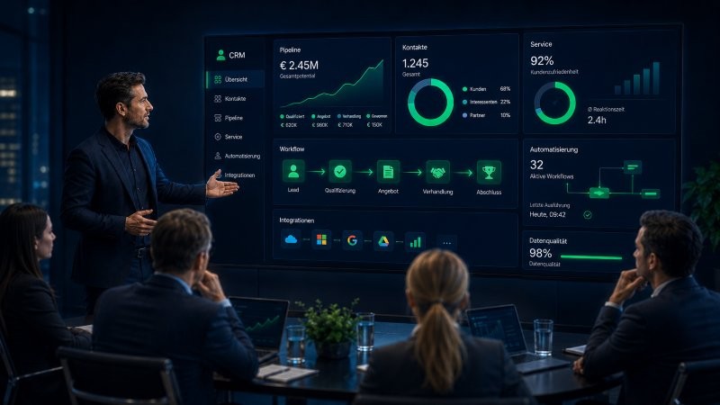 Ein CRM verbindet Vertrieb, Marketing, Service, Daten und Automatisierung