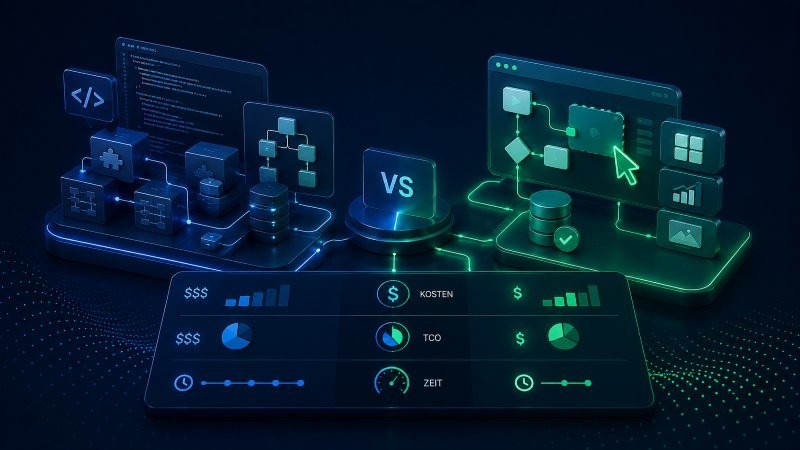 TCO- und ROI-Betrachtung für Softwareentwicklung und Low-Code-Plattformen